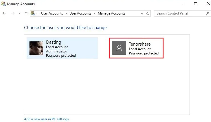 Delete a User Account in Windows 10 6
